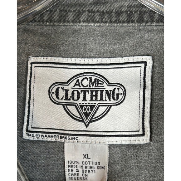 Looney Tunes ACME Racing Jacket Gray Bugs Bunny Warner Bros XL - Picture 7 of 15